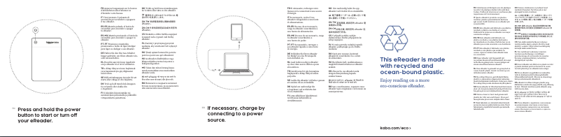 Page 1 de la notice Guide de démarrage rapide Kobo Clara BW