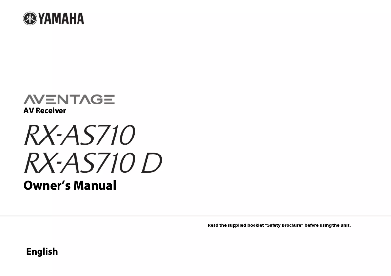 Page 1 de la notice Mode d'emploi Yamaha RX-AS710D