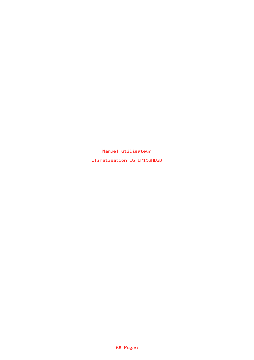 Page 1 de la notice Manuel utilisateur LG LP153HD3B
