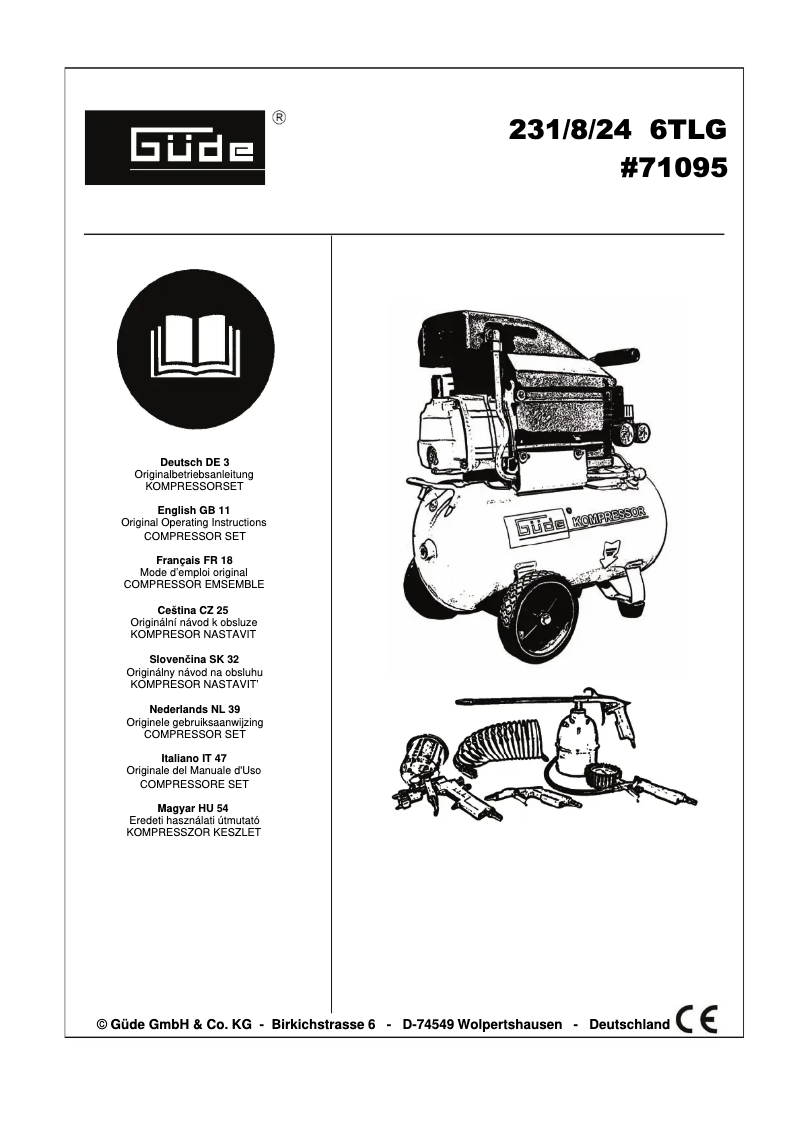 Page 1 de la notice Manuel utilisateur Güde 231/8/24  6TLG
