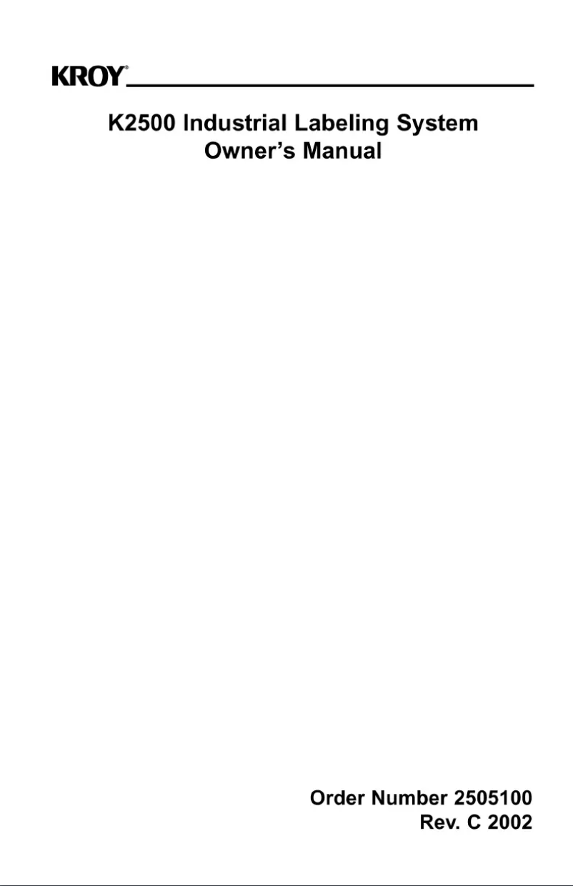 Page 1 de la notice Manuel utilisateur Kroy K2500