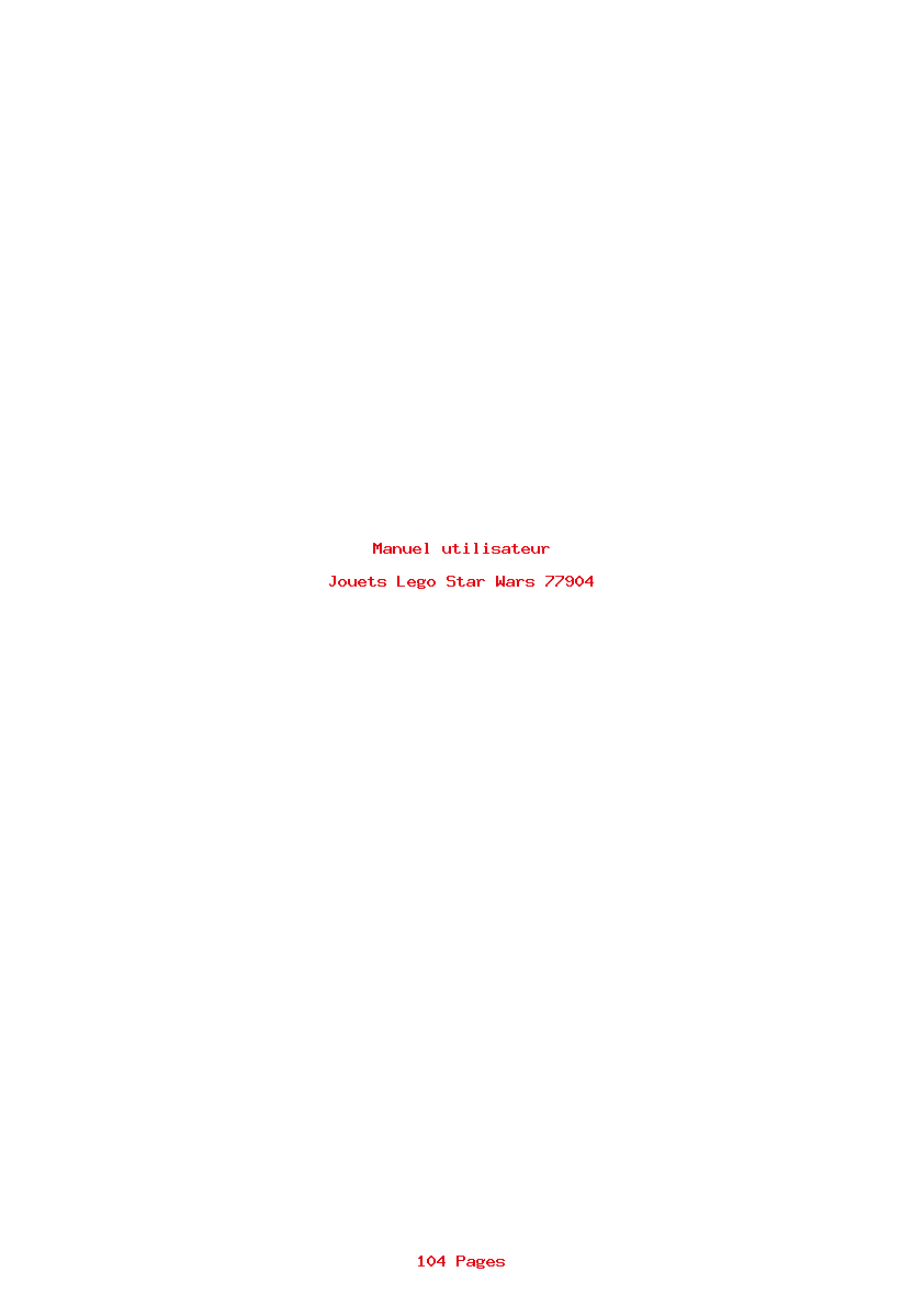 Page 1 de la notice Manuel utilisateur Lego Star Wars 77904