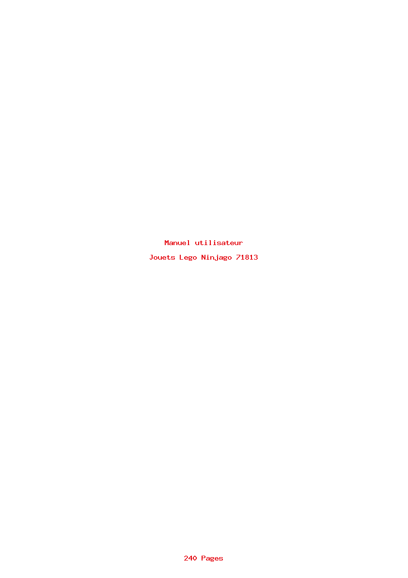 Page 1 de la notice Manuel utilisateur Lego Ninjago 71813