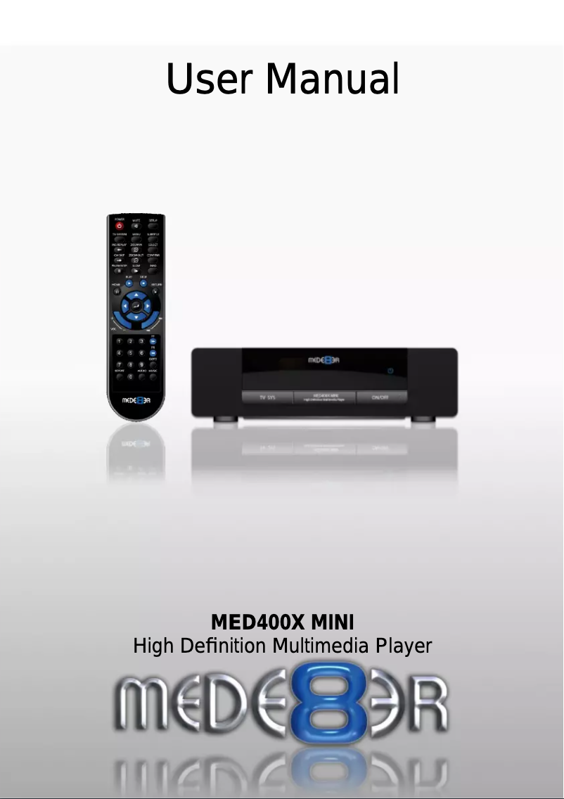 Page 1 of the manual User Manual Mede8er MED400X