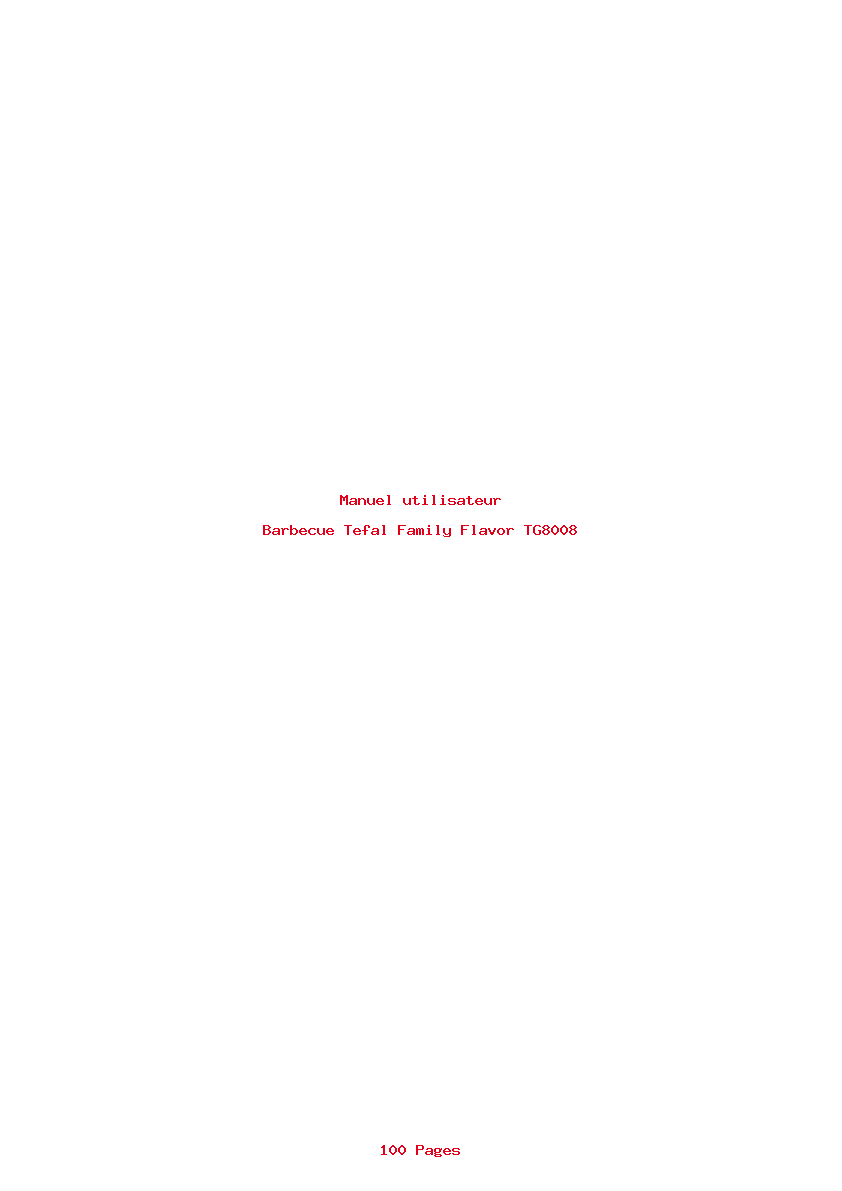 Page 1 de la notice Manuel utilisateur Tefal Family Flavor TG8008