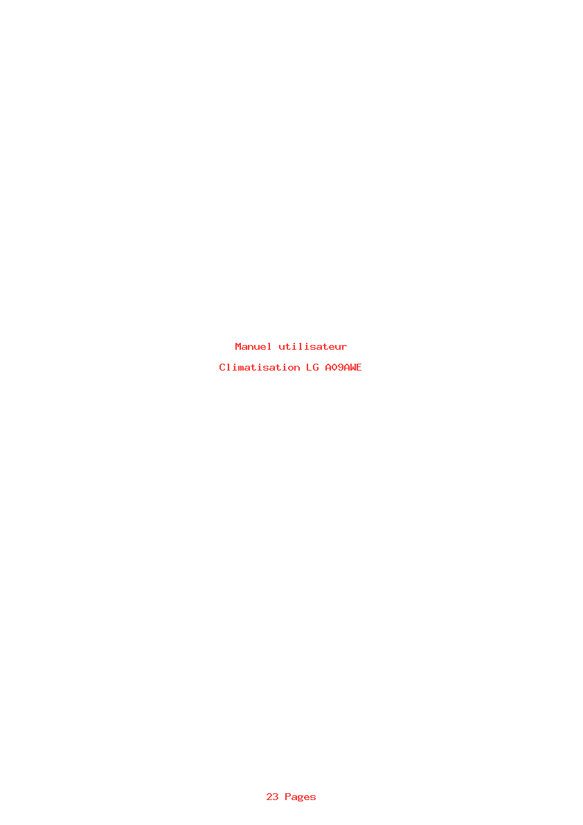 Page 1 de la notice Manuel utilisateur LG A09AWE