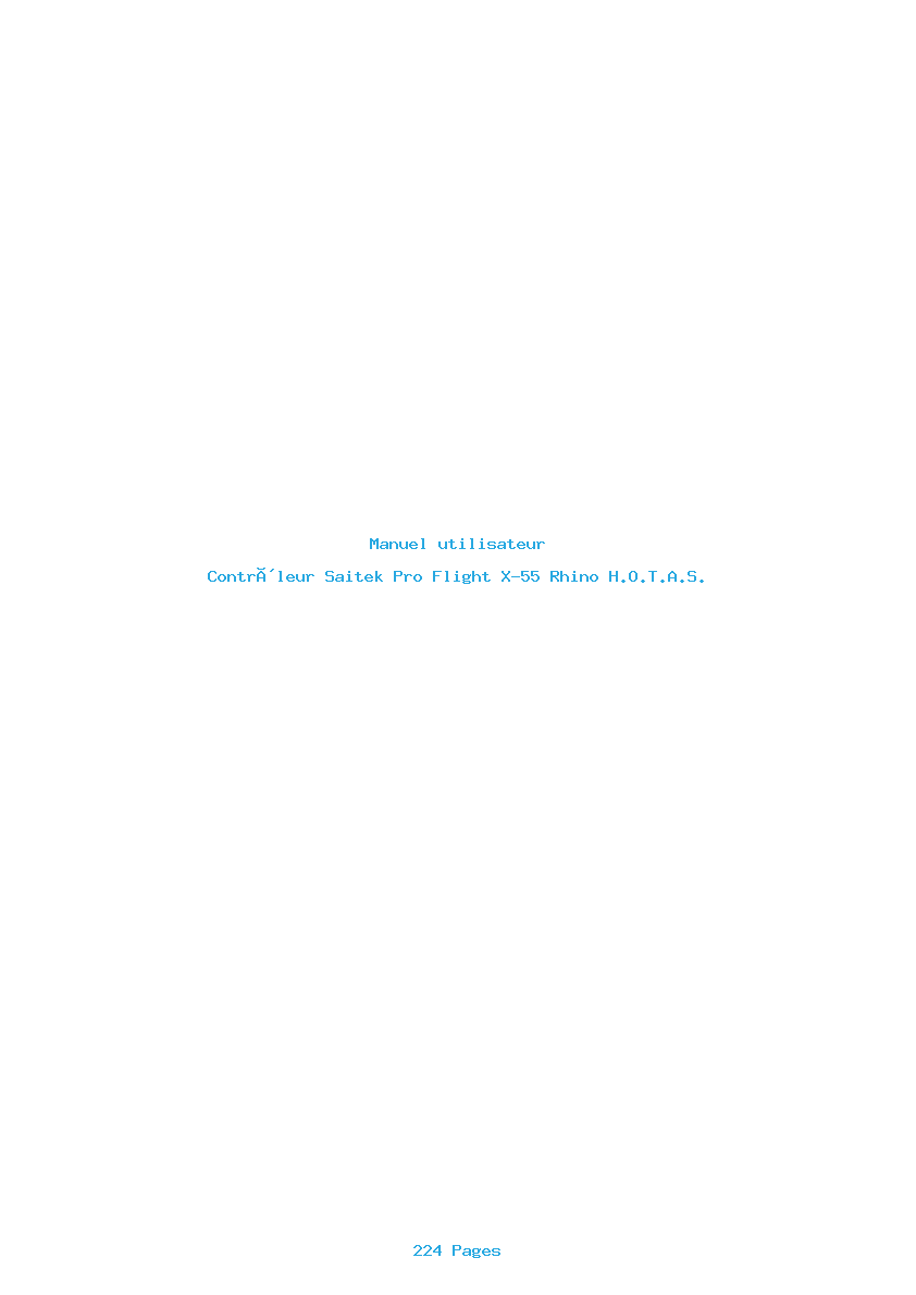 Page 1 de la notice Manuel utilisateur Saitek Pro Flight X-55 Rhino H.O.T.A.S.