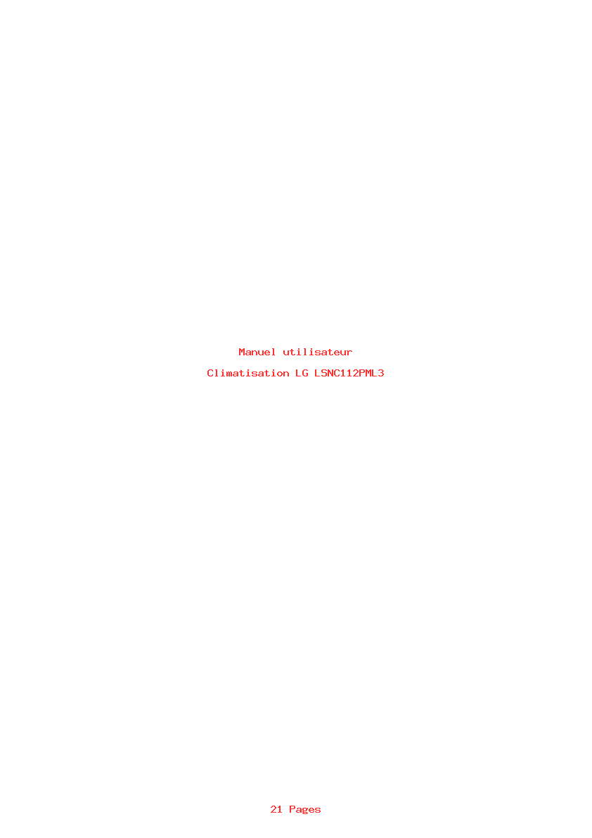 Page 1 de la notice Manuel utilisateur LG LSNC112PML3