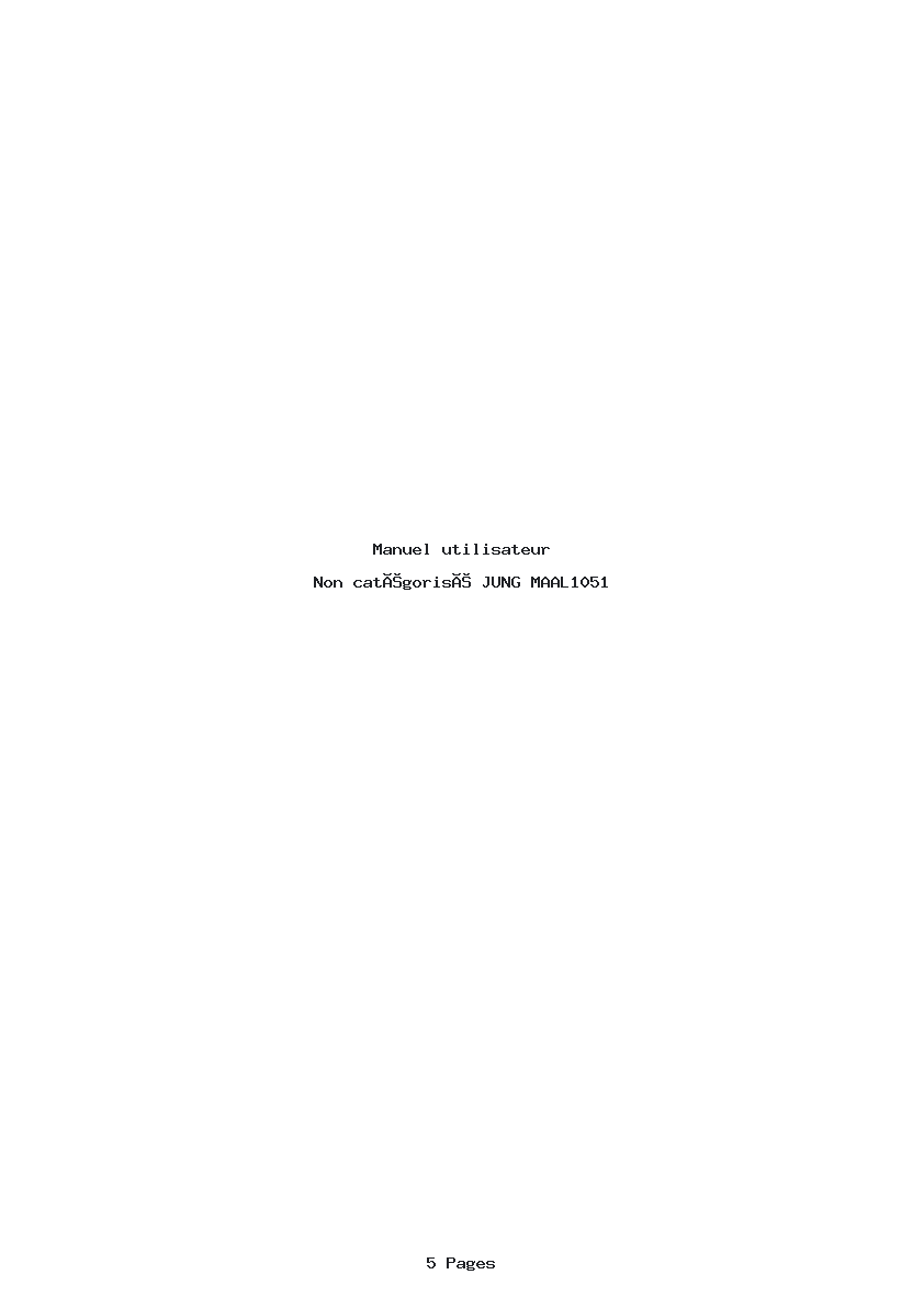 Page 1 de la notice Manuel utilisateur JUNG MAAL1051