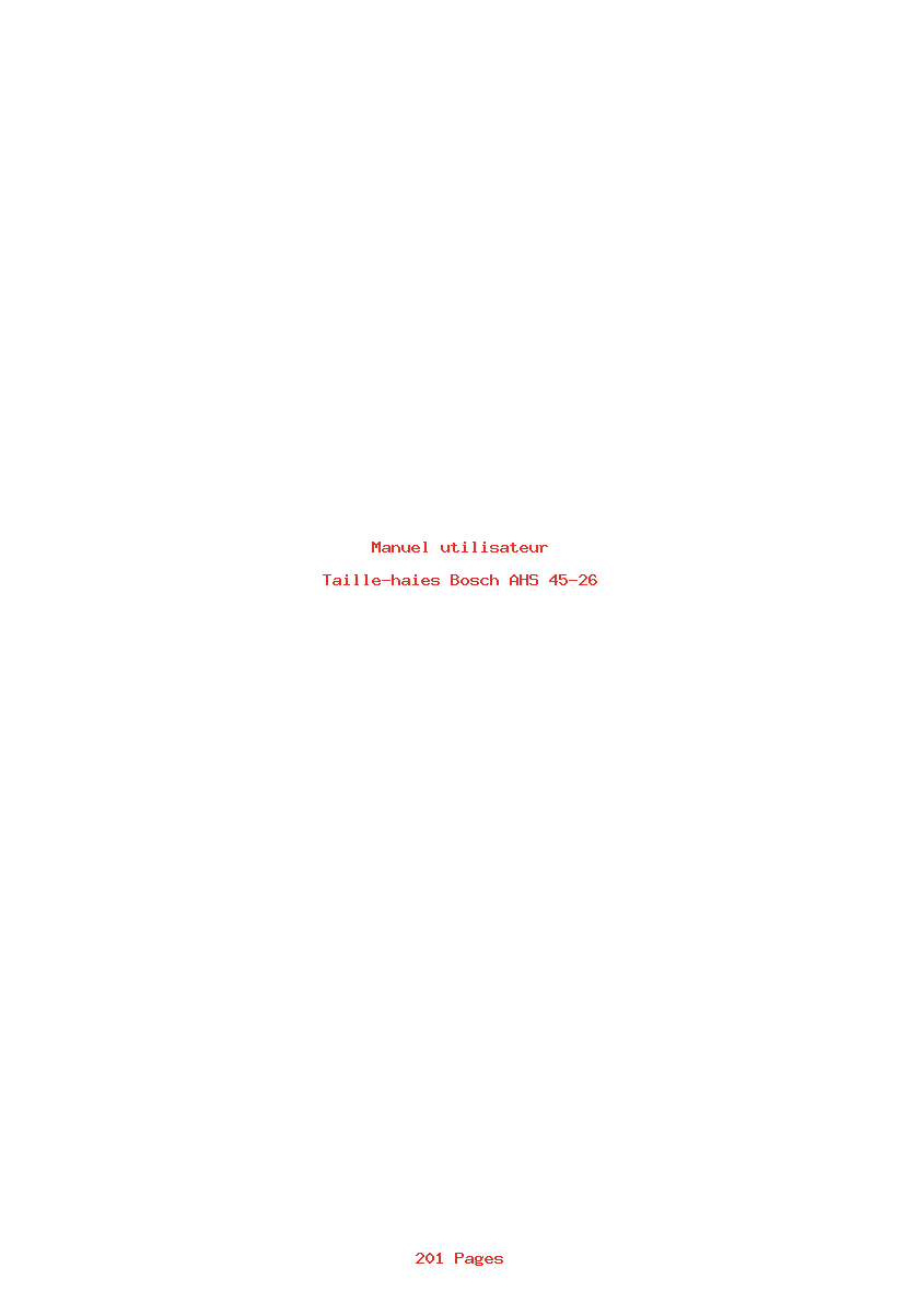 Page 1 de la notice Manuel utilisateur Bosch AHS 45-26