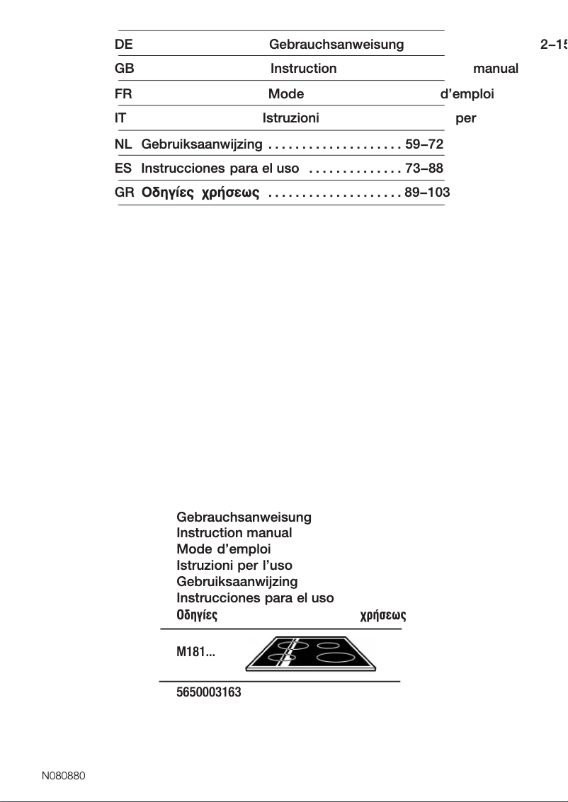 Página 1 del manual Manual de usuario Neff M1812
