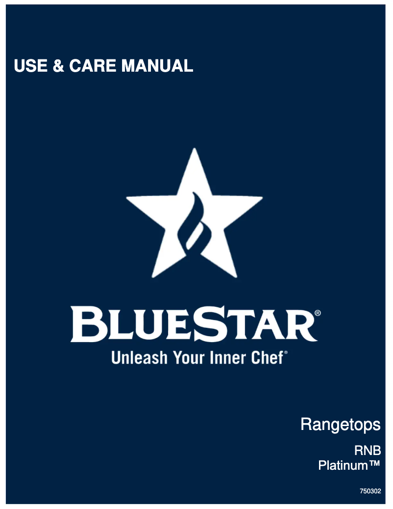 Página 1 del manual Manual de usuario BlueStar RGTNB24GV2