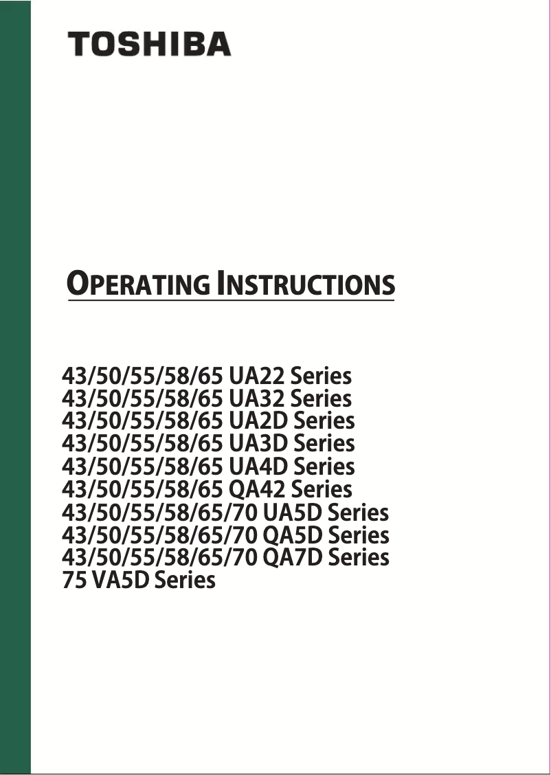 Página 1 del manual Manual de usuario Toshiba 50QA7D63DG