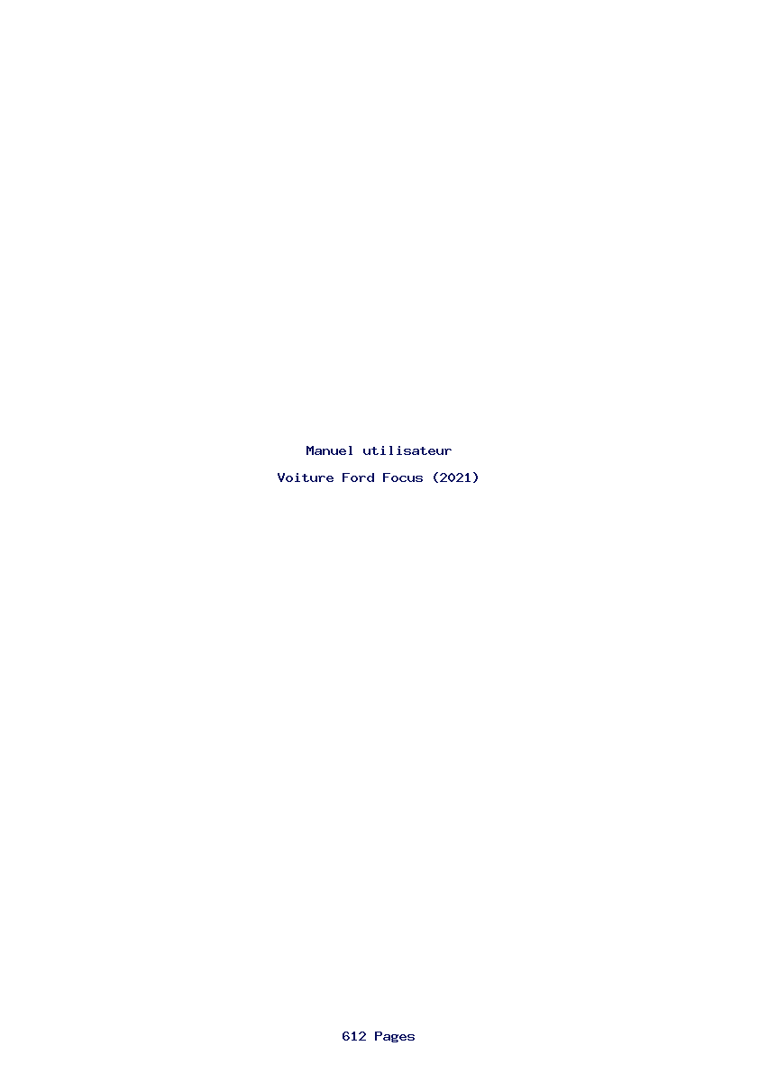 Page 1 de la notice Manuel utilisateur Ford Focus (2021)