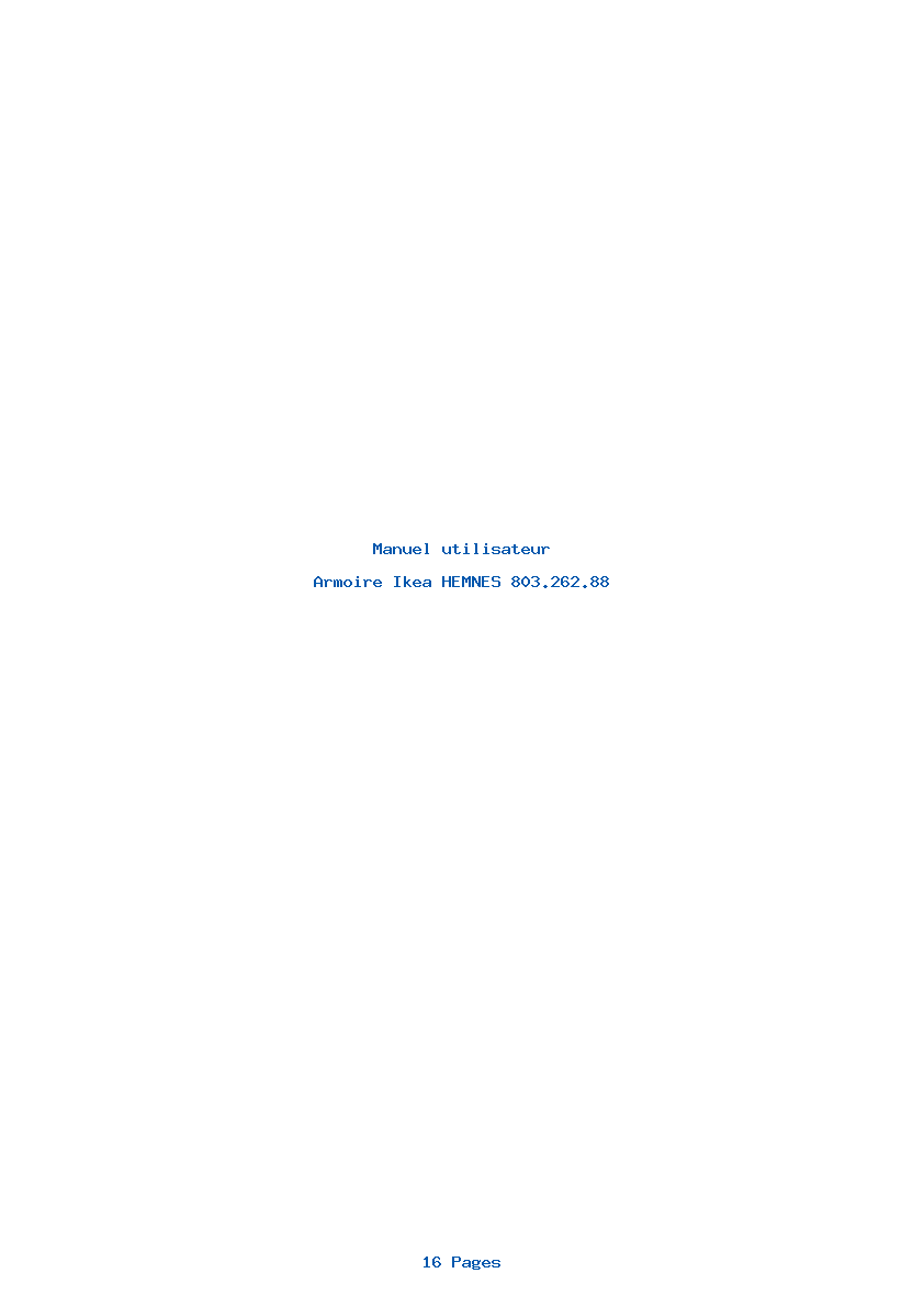 Page 1 de la notice Manuel utilisateur Ikea HEMNES 803.262.88