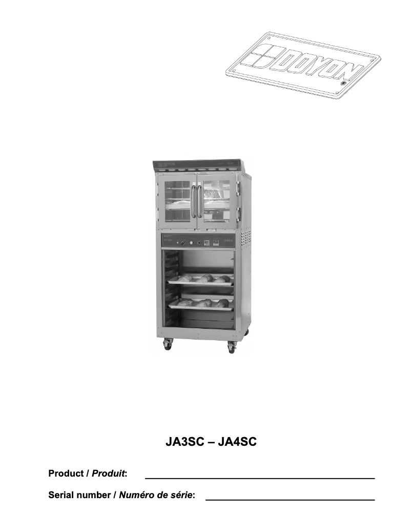 Page 1 de la notice Manuel utilisateur Doyon JA4SC