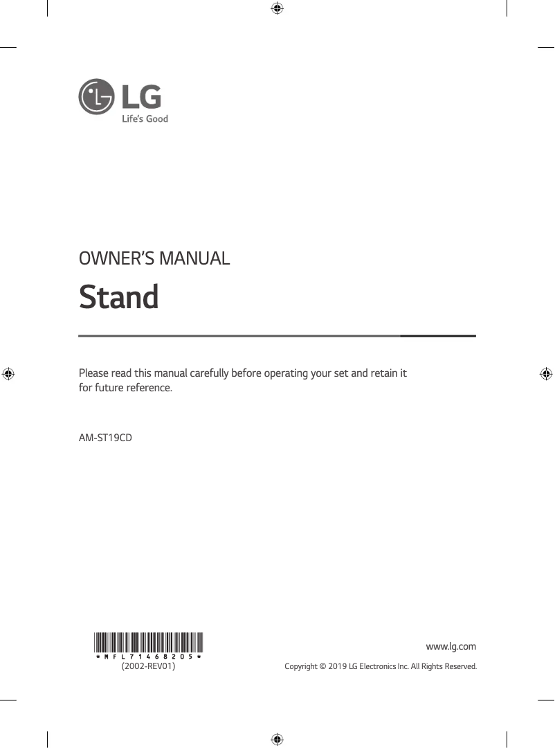 Page 1 de la notice Manuel utilisateur LG AM-ST19CD