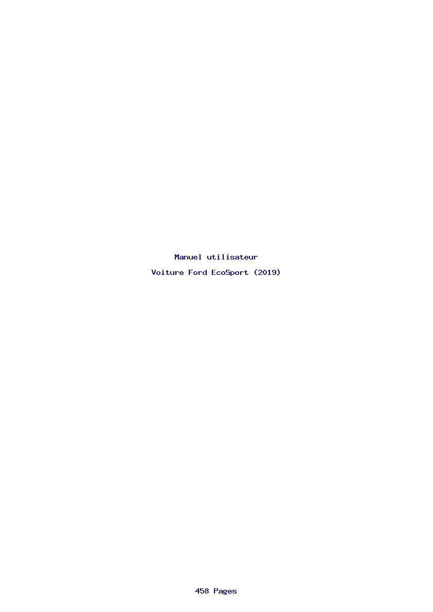 Page 1 de la notice Manuel utilisateur Ford EcoSport (2019)