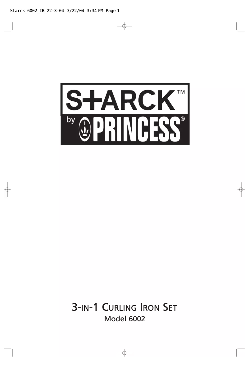 Page 1 de la notice Manuel utilisateur Princess Starck 3-in-1 Curling Iron Set 526002