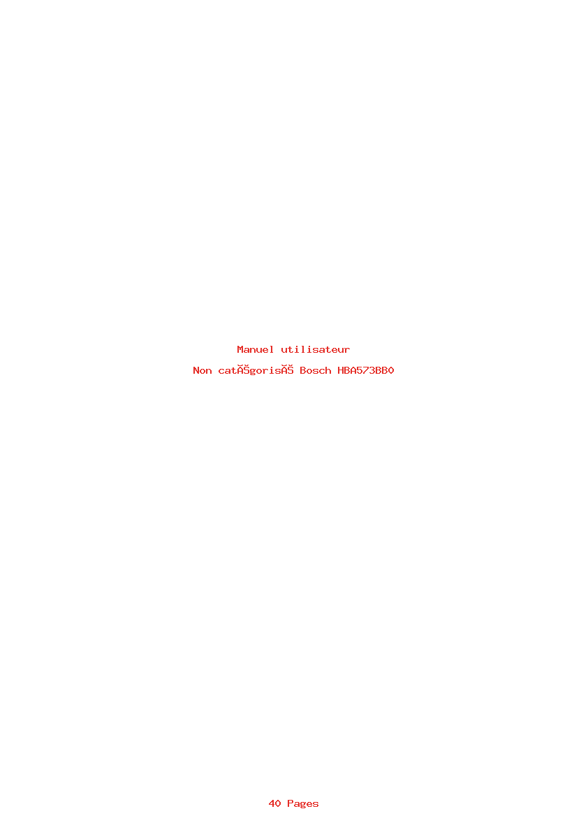 Image de la première page du manuel de l'appareil HBA573BB0