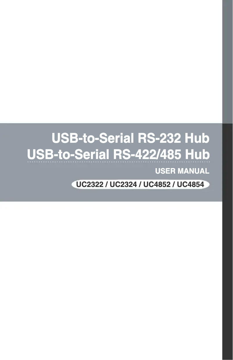 Page 1 of the manual User Manual ATen UC4854