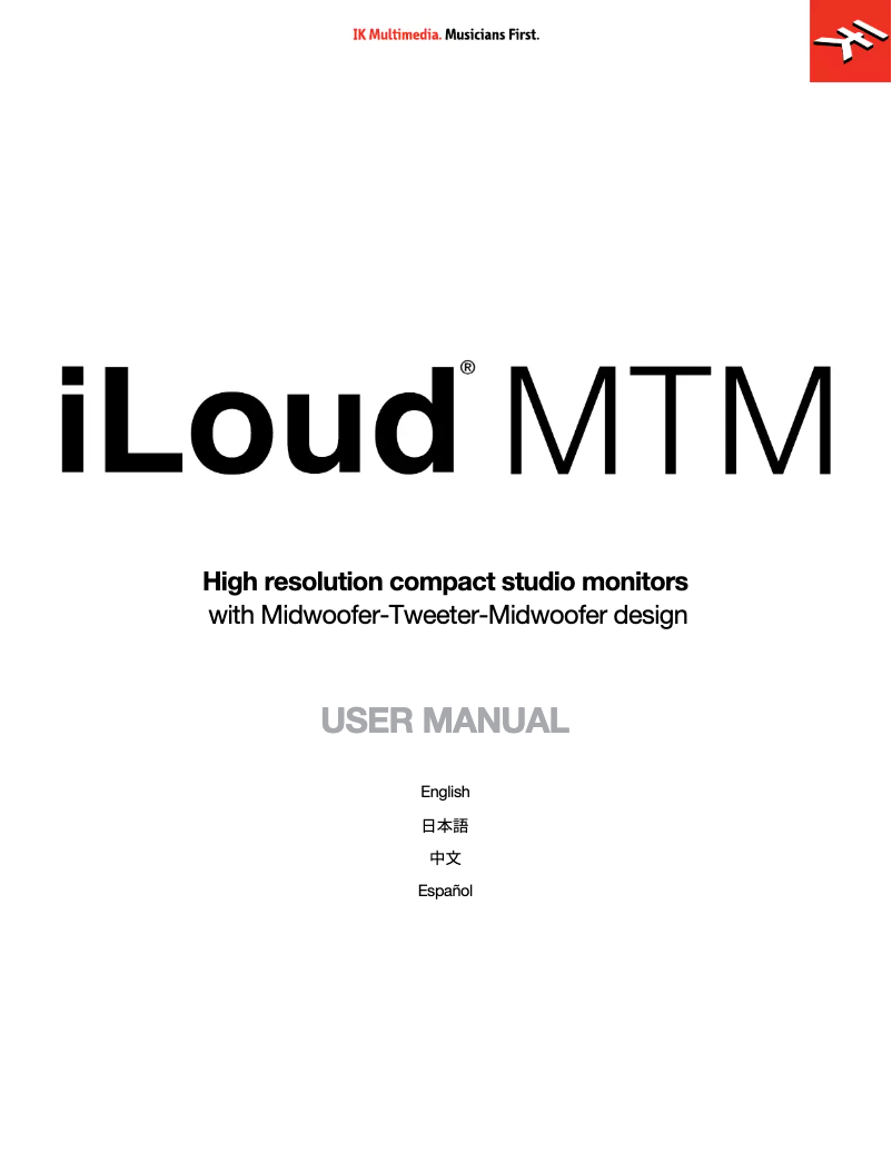 Page 1 of the manual User Manual IK Multimedia iLoud MTM