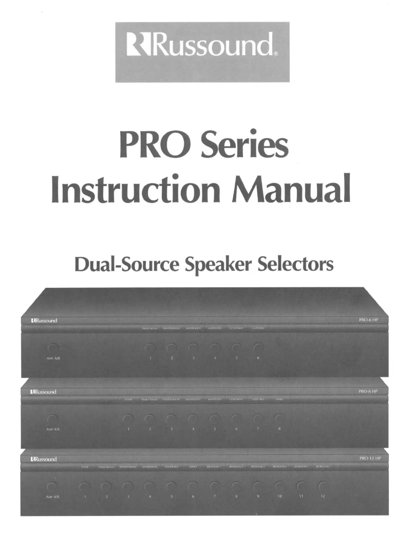 Page 1 de la notice Manuel utilisateur Russound PRO-12HP