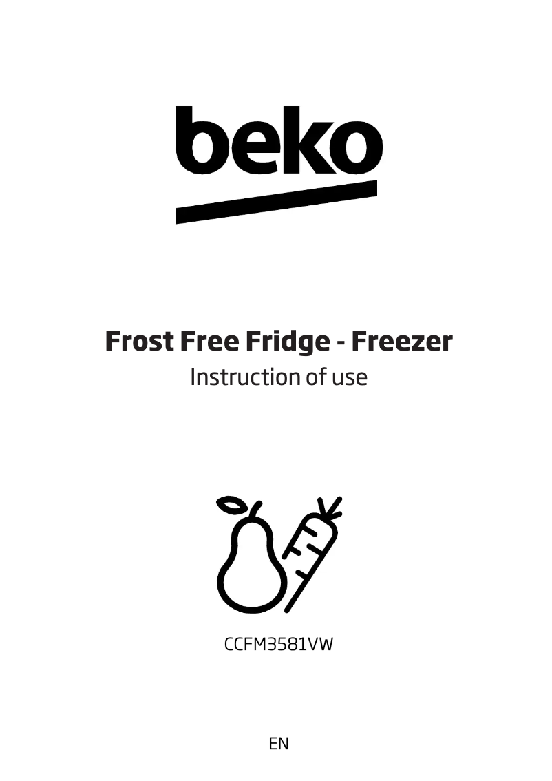 Page 1 de la notice Manuel utilisateur Beko CCFM3581V