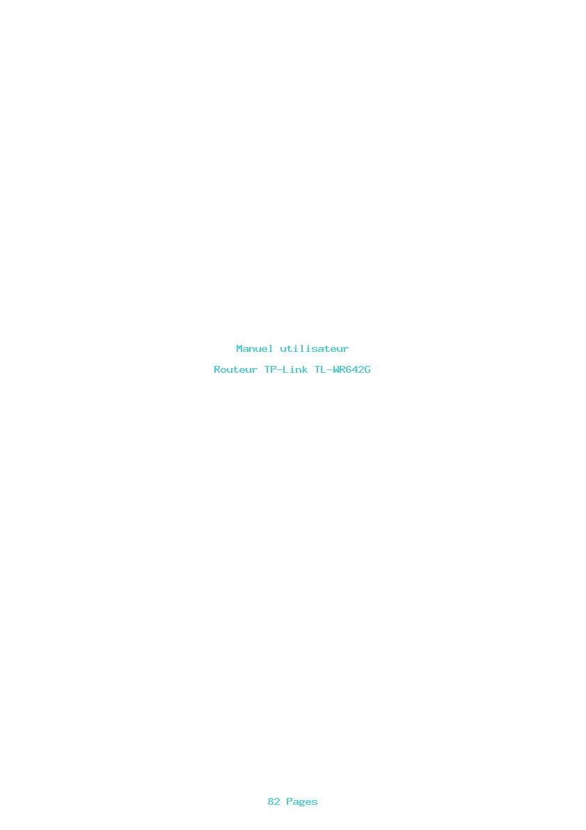Page 1 de la notice Manuel utilisateur TP-Link TL-WR642G