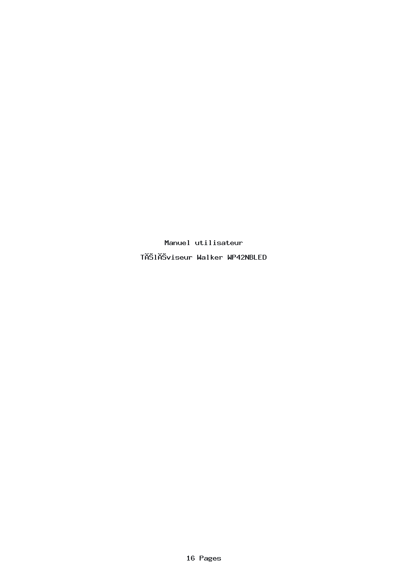Image de la première page du manuel de l'appareil WP42NBLED