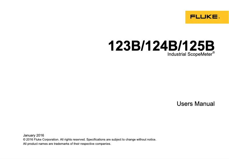 Page 1 de la notice Manuel utilisateur Fluke 120B