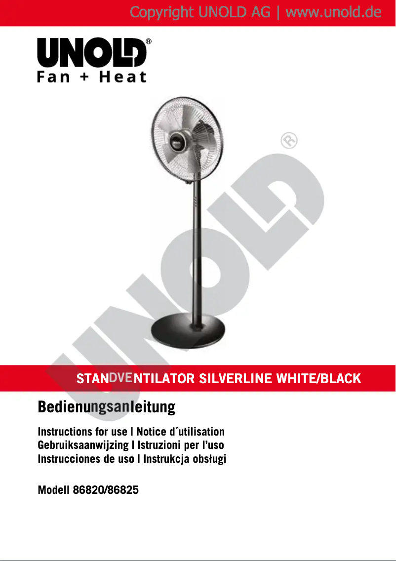 Página 1 del manual Manual de usuario Unold Silverline 86825