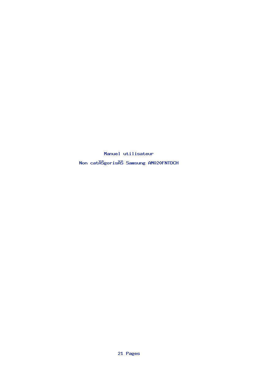 Page 1 de la notice Manuel utilisateur Samsung AM020FNTDCH