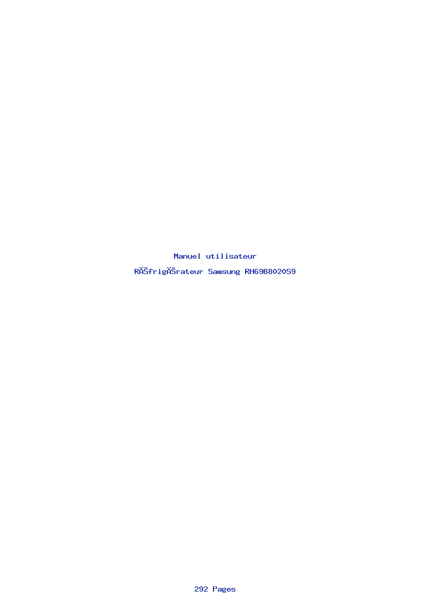 Page 1 de la notice Manuel utilisateur Samsung RH69B8020S9