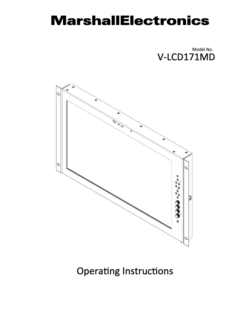 Page 1 de la notice Manuel utilisateur Marshall Electronics V-LCD171MD-3G