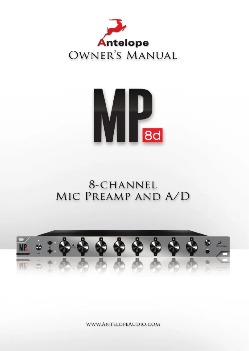 Page 1 of the manual User Manual Antelope Audio MP8d