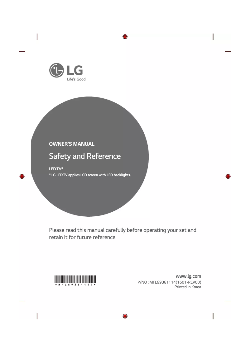Page 1 de la notice Manuel utilisateur LG 40UH630V