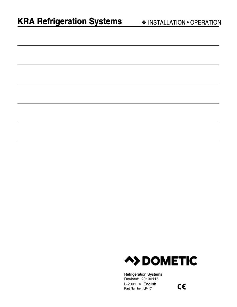 Page 1 de la notice Manuel utilisateur Dometic KRA 433 X