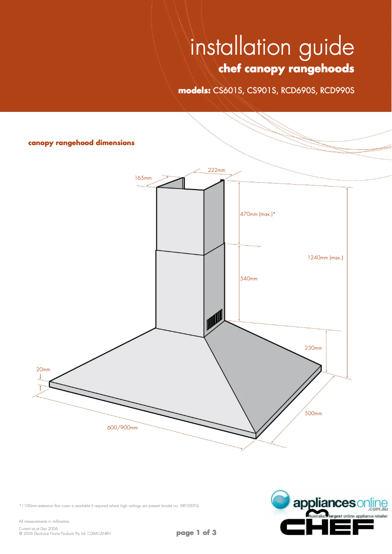 Page 1 de la notice Guide d'installation Chef REHR6S