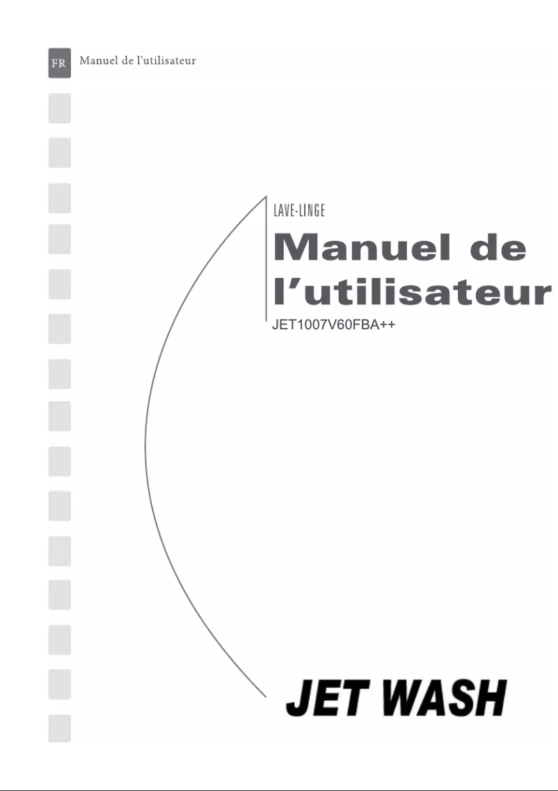 Page 1 de la notice Manuel utilisateur Jet Wash JET1007V60FBA++