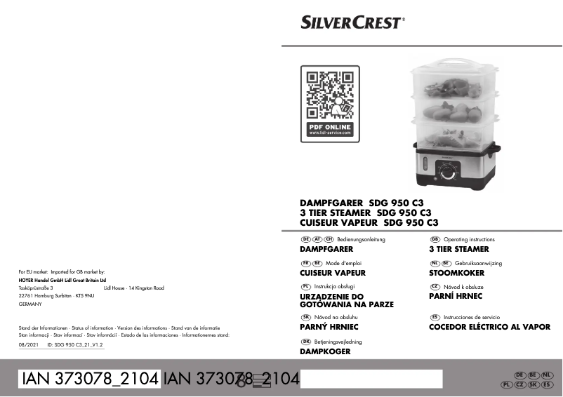 Page 1 de la notice Manuel utilisateur SilverCrest SDG 950 C3