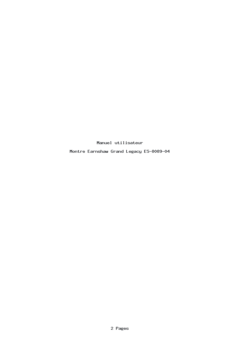 Page 1 de la notice Manuel utilisateur Earnshaw Grand Legacy ES-8089-04