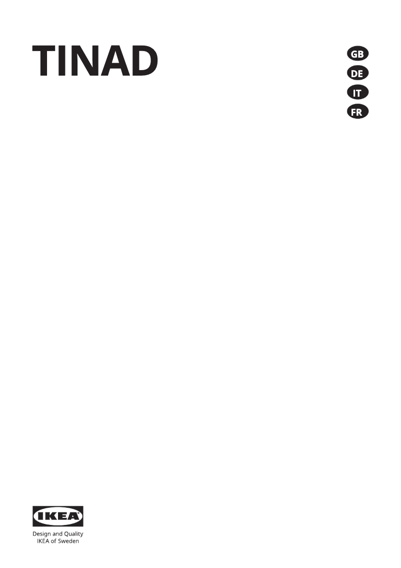 Page 1 de la notice Manuel utilisateur Ikea TINAD 104.999.56