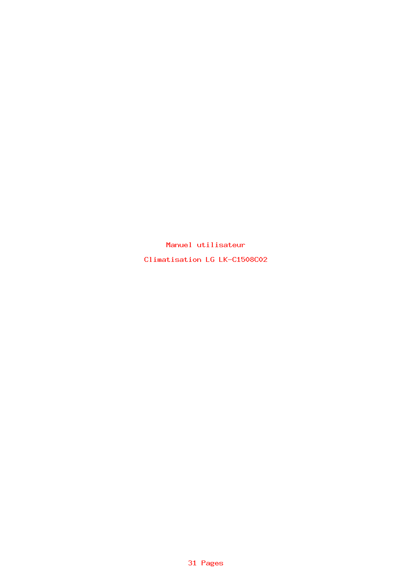 Page 1 de la notice Manuel utilisateur LG LK-C1508C02