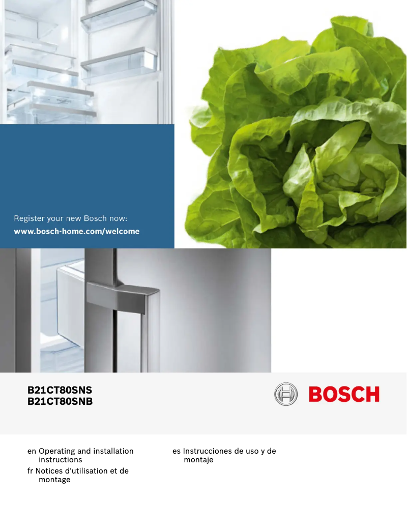 Page 1 of the manual User Manual Bosch B21CT80SNS