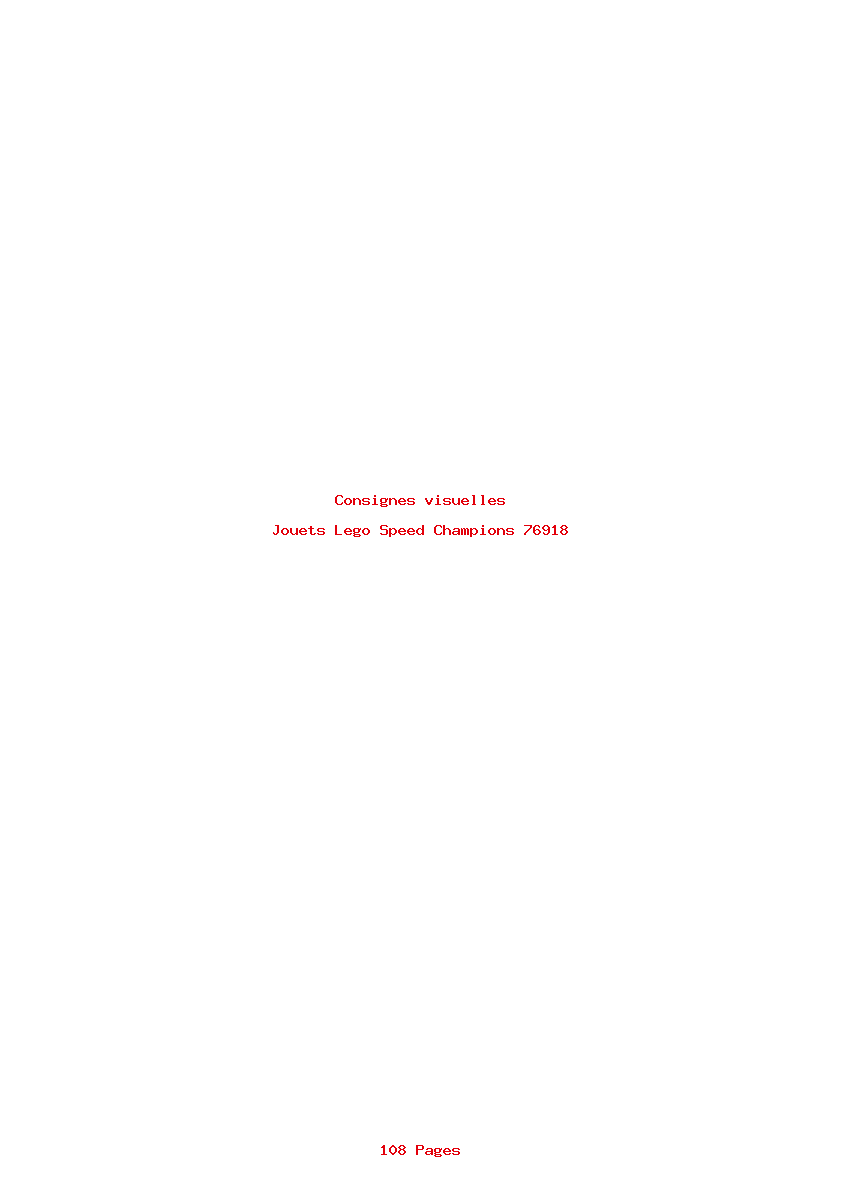 Page 1 de la notice Consignes visuelles Lego Speed Champions 76918