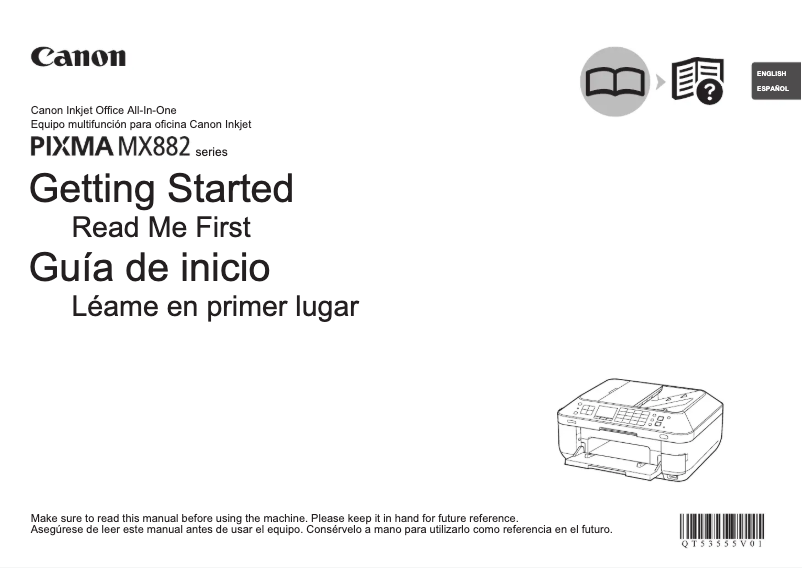 Page 1 de la notice Manuel utilisateur Canon Pixma MX882
