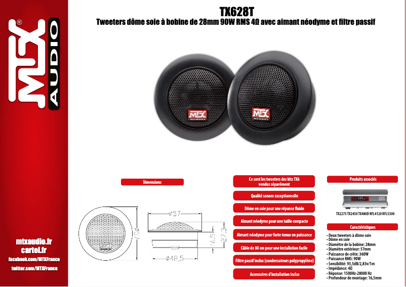 Page 1 de la notice Manuel utilisateur MTX Audio TX628T