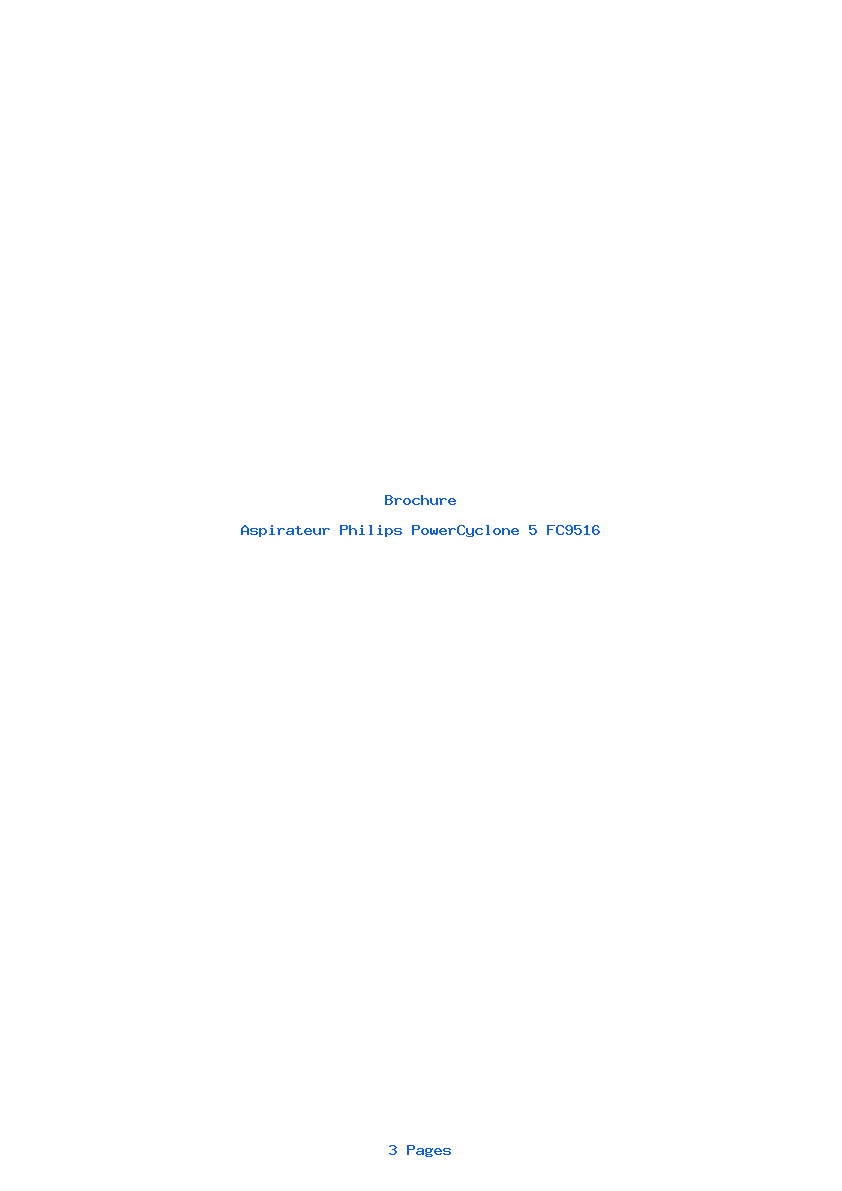 Page 1 de la notice Brochure Philips PowerCyclone 5 FC9516