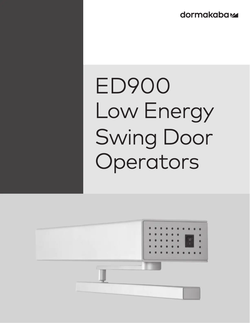Page 1 de la notice Manuel utilisateur Dormakaba ED900